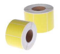 Cabilock 2 Rouleaux d'Étiquettes Thermiques Autocollantes en Papier Thermosensible Jaune Mat 60X40 MM 800 Pièces par Rouleau Résistantes à L'Humidité et Adaptées à L'Impression de