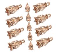 Cabilock 20 Pièces Accessoires De Fleurs En Cloche Artisanat Bronze Coloré Bijoux Simple Assorti Embellissement Épanouissement Porte-clés Floral Beau Golden Alliage