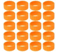 Cabilock 20 Pièces Anneaux en Silicone Orange pour Bougies Coniques, Pinces à Bougies Faciles à Entretenir, Protection des Meubles, Adaptés aux Rassemblements en Extérieur
