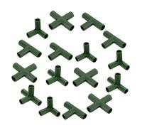 Cabilock 20 Pièces Connecteurs pour Serre Jardin Accessoires Tente Vert Raccords Té et Équerre pour Structure Solide et Installation Facile de Serre ou Tente