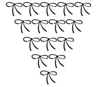 Cabilock 20 Pièces étiquette de verre à vin avec nœud marqueurs de tasse à vin faveur de fête sur le thème de l'arc étiquettes de boisson à nœud pour verres boit une de Black