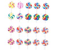 Cabilock 20 pièces Lot de Breloques Pendentifs Forme de Sucette DIY Pâte Polymère Accessoires Bijoux Colorés pour Porte-clés Bracelets et Colliers Décoration Créative Anniversaire