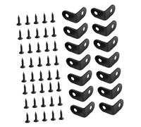 Cabilock 20 pièces Lot de Équerres Métalliques Épaisses Acier Inoxydable Noir avec Vis Supports Angle Robustes pour Meubles Étagères Armoires et Séparateurs Installation Facile