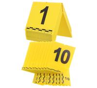 Cabilock 20 Pièces Marqueurs de Preuve en Plastique Jaune de V et L avec Échelle de Mesure, Surface Réfléchissante, Haute Qualité pour Décoration de Scène de Crime et Jeux D'enquête