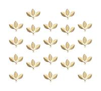 Cabilock 20 Pièces Pendentifs Feuilles en Cuivre Doré pour Décoration Lisse sans Bavure Accessoires DIY Artisanat Jardin et Emballage