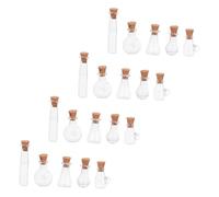 Cabilock 20 Pièces Petite Bouteille De Souhait Fiole à Souhaits Creative Wishing Bottle Mini Bouteilles avec Couvercles Mini Bocaux en Verre avec Couvercles Transparent Un Verre