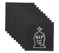Cabilock 20 Pièces Serviettes Papier Noires à Thème Tombe Halloween Absorbantes pour Anniversaire Fin de Décoration Funérailles