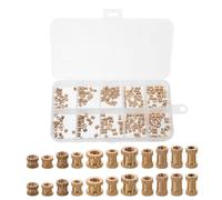 Cabilock 200 Pièces Insert Fileté Moleté en Laiton M2-m3 pour Plastique, | Prise Moletée, Filetage Précis, Structure Pré-encastrée, Améliore L'assemblage, Anti-desserrage, Or