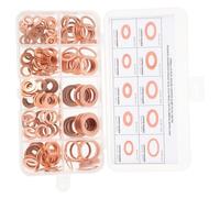 Cabilock 200 pièces Kit Rondelles Cuivre Assortiment Joints Plats Étanches pour Bouchons Vidange Huile Garnitures Cuivre avec Boîte de Rangement et Étiquette Protections Mousse pour
