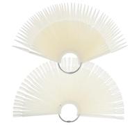 Cabilock 200 pièces Présentoir Ongles Fan Forme Bâtonnets Couleur avec Anneaux Métalliques Accessoires Ongles Réutilisables pour Salon et Pratique Manucure