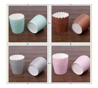 Cabilock 24 Pièces Caissettes à Cupcakes Papier Résistant Moules Ronds Épaissis Couleur Rosée Antiadhésif et Flexible pour Muffins Anniversaires et Mariages