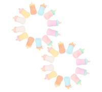 Cabilock 24 pièces DIY Resin Charms Set Bottle Pendants For Jewelry Making Flat Back Crafting Accessories With Rings For Bracelets And