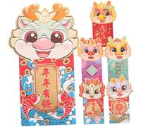Cabilock 24 Pièces Enveloppes Rouges Dragon Année Printemps Carton Mignon pour An Chinois Décoration Festive
