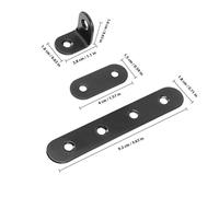 Cabilock 24 pièces Équerres Angle Acier Inoxydable Épais Supports de Coin et Fixations Noires pour Meubles DIY Équerres Anti-Corrosion pour Étagères et Cadres Kit Polyvalent de Connecteurs