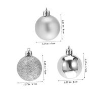 Cabilock 24 Pièces Lot de de Noël Décoratives Argentées Brillantes et Incassables pour Décoration Arbre Festive