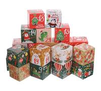 Cabilock 24pièces Boîtes à Biscuits de Noël Numérotées Boîtes à Bonbons et Cadeaux pour Compte à Rebours