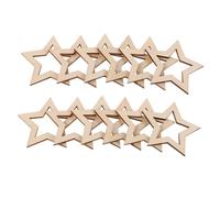 Cabilock 25 Pièces Étoiles Creuses Naturel Décorations Inachevées pour DIY Ornements à Peindre pour Noël Mariage et Projets Familiaux