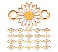 Cabilock 25 pièces Lot de Breloques Marguerite Alliage Double Connecteurs Floraux pour Bijoux DIY Bracelets Colliers Porte-clés et Projets Créatifs