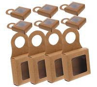 Cabilock 25pièces Coffret Cadeau pour Bouteille De Vin Papier avec Fenêtre Boîte Kraft pour Bouteille De Vin pour Anniversaire Et Mariage