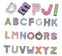 Cabilock 26pièces Breloques Lettres Strass Pour Créations Bijoux Différentes Facile à Utiliser Pour Fil