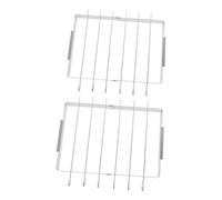 Cabilock 2ensemble Supports à Brochettes Acier Inoxydable pour Barbecue Grillades Métalliques Pliables avec Brochettes Incluses pour Cuisiner Viandes Et Légumes Plein Air