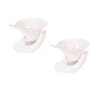 Cabilock 2ensembles Filtre à Thé Céramique Blanc Lot De Passoire Créative Pour Salon De Thé Réutilisable Et Facile à Nettoyer