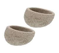 Cabilock 2pcs Gamelles pour Reptiles en Résine Imitation Pierre, Bassins Alimentaires Stables Hauteur Modérée pour Alimentation et Boisson des Lézards en Animalerie