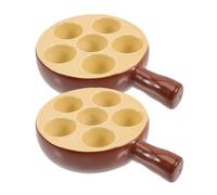 Cabilock 2pièces Assiette Escargot Céramique Avec Troux Et Poignée Ergonomique Plat À Fruits De Mer Pratique Pour Griller Escargots Coquillages Et Huîtres