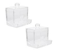 Cabilock 2pièces Boîte De Rangement Transparent pour Coton- Et Organisateur Pratique pour Salle De Bain Et Cosmétique
