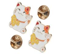 Cabilock 2pièces Broches Chat Chanceux Lot de Broche Chaton Mignon à Porter sur Boutonnière à Accrocher sur Sac à Dos Chapeau ou Vêtement