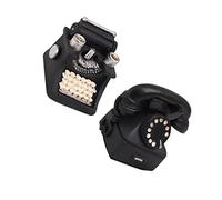 Cabilock 2pièces Ornement De Bureau Rétro Résine Décoration Vintage De Table Avec Téléphone Ancien Et Machine à Écrire Pour Salon Bureau Et Chambre