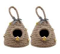 Cabilock 2pièces Ornement Suspendu Forme De Ruche Tissée Jute Décoration pour Balcon Chambre Et Jardin Accessoire Et Corde pour Style