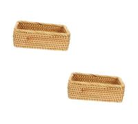 Cabilock 2pièces Panier De Rangement Rotin Tressé Fait Main Pour Décor De Salon Boîte De Stockage Pratique Pour Fruits Snacks Et Accessoires Modèle