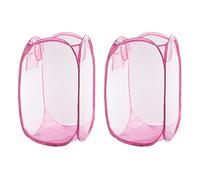 Cabilock 2pièces Panière à Linge Pliable Maille Rose Panier De Rangement -up Pour Vêtements Pour Universités Et Appartements
