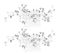 Cabilock 2pièces Peignes Mariage Strass Cristal Lot Accessoires Cheveux Demoiselle Honneur Fleurs Style Classique