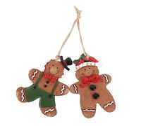 Cabilock 2pièces Pendentifs Forme de Bonhomme Pain Épice Décorations Suspendues pour Sapin de Noël