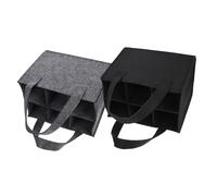 Cabilock 2pièces Sacoche Porte-Bouteilles De Vin Feutre Compartimentée Cases Portable Et Résistante pour Transport Et Cadeau Noire Et Grise