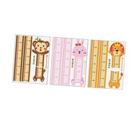 Cabilock 3 Ensembles Autocollants de hauteur autocollants muraux autocollants pour les tout-petits Enfant amovible toise classe Nursery autocollant motif animaux autocollant de hauteur PVC