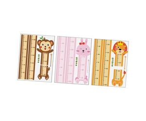Cabilock 3 Ensembles Autocollants de hauteur autocollants muraux autocollants pour les tout-petits Enfant amovible toise classe Nursery autocollant motif animaux autocollant de hauteur PVC