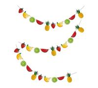Cabilock 3 Ensembles Bannière Décorative Fruitée pour Fête Anniversaire Décoration Tropicale Suspendue Guirlande Fruitée pour Fête Hawaïenne et Extérieur