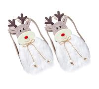 Cabilock 3 Ensembles De Noël Décorations Trousse Pochette d'emballage De Noël Porte- De Noël De Faveur De Noël Chiffon Light Grey 2 Pièces * 3