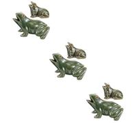 Cabilock 3 Ensembles Grenouille Ornement en Céramique Grenouille De Jardin Fontaine D'étang Statue De Décor De Jardin De Grenouille Statue De Jardin Green 2 Pièces * 3