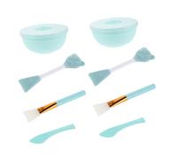 Cabilock 3 Ensembles Kit pour Masque Facial DIY avec Bol de Mélange et Pinceau Double Tête Silicone Accessoires Doux et Portables pour Soins Peau
