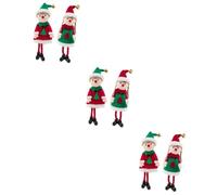 Cabilock 3 Ensembles Lot De 3 Pendentifs pour Sapin De Noël Décorations De Fées Mignons Renards Nains en Peluche Décorations d'animaux Miniatures Poupées Anges 2 pièces * 3