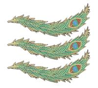 Cabilock 3 pièces Appliques Thermocollantes Plume Brodée pour Vêtements Patchs Décoratifs Légers et Faciles à Fixer pour Réparer et Personnaliser Chemises Jeans et Sacs Lot