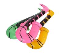 Cabilock 3 Pièces Ballons Gonflables Saxophone Musical Instrument pour Fête Festival Décorations Réutilisables Accessoires Interactifs Rose Vert Jaune