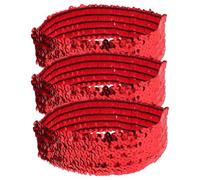 Cabilock 3 Pièces Bandeau de Sport Rouge pour Femmes et Filles Structure Large et Épaissie, Antidérapant et Empêchant Cheveux de Gêner la Vision, pour L'entraînement Activités Sportives