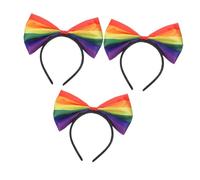 Cabilock 3 Pièces Bandeaux Cheveux Femme Colorés Rayés avec Nœud Lot pour Style et Quotidien Confort et Design Arc Ciel
