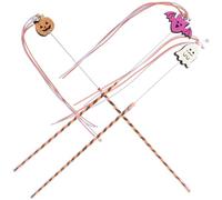 Cabilock 3 Pièces Bâton de Chat Interactif Ambiance Halloween pour Chaton | Pvc, Motifs Fantôme Chauve-souris Citrouille, Clochette Sonore, Training
