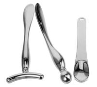 Cabilock 3 pièces Bâton de Massage Yeux Applicateur Crème Contour des Yeux Métal Multifonction pour Soins Anti-rides Poches et Taches Sombres Outil Visage Léger et Portable